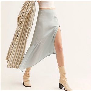 Free People Lola Slit Skirt in Sea foam